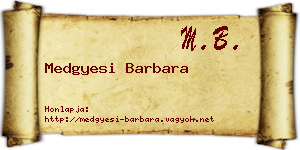 Medgyesi Barbara névjegykártya